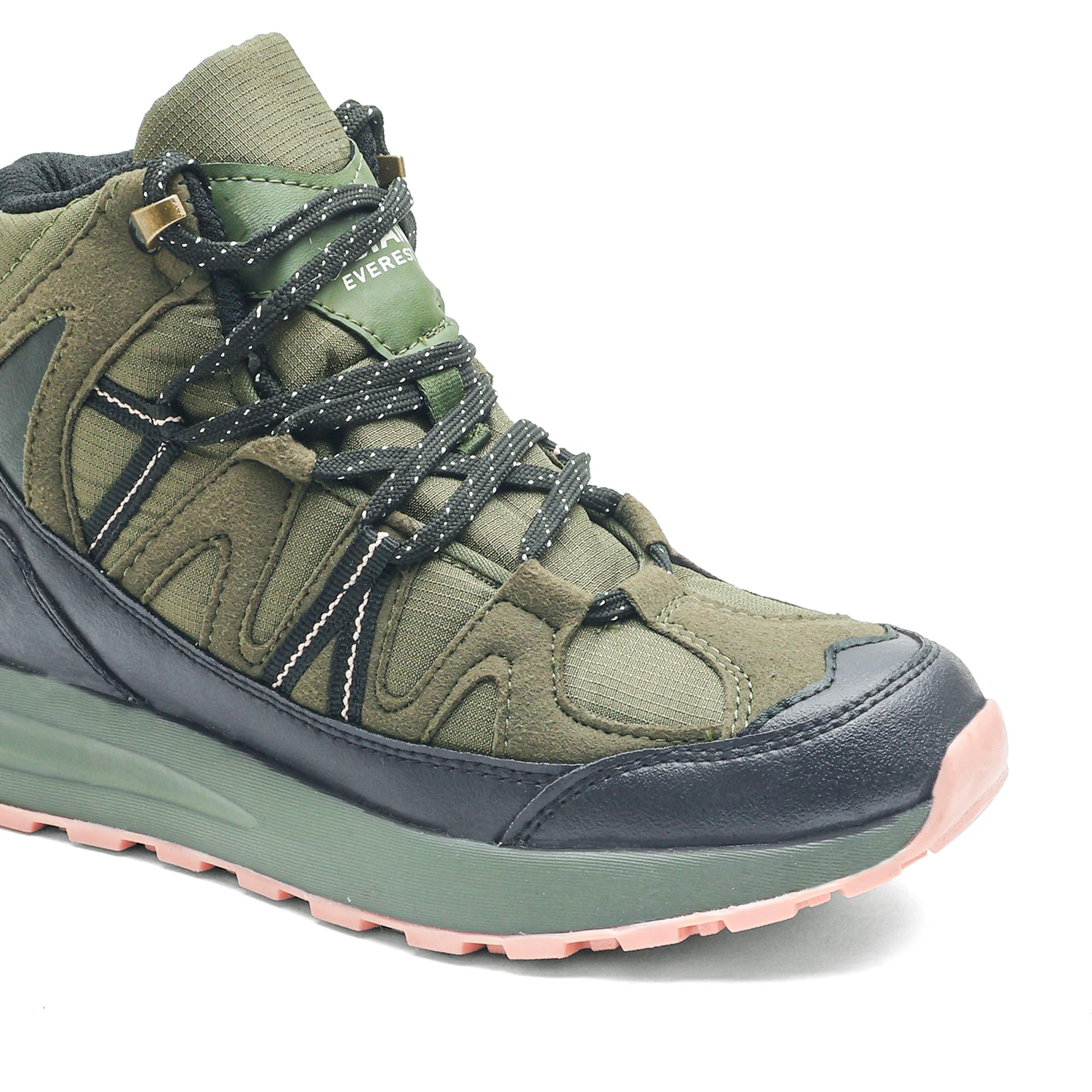 ASIAN Everest W-21 Women’s Trekking & Hiking Shoes | Durable Outdoor Footwear with Anti-Slip Outsole, Soft Cushion Comfort & Water-Resistant Upper | Ideal for Travel, Biking & Trails Olive Black 4
