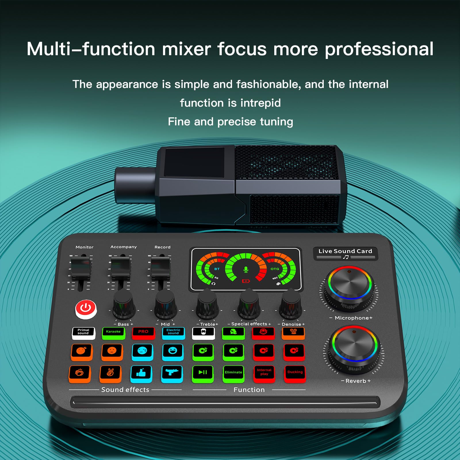 Mixer Audio, 3 pezzi F996MAX Scheda audio live Controller DJ Podcasting Studio Registrazione Mixer professionale