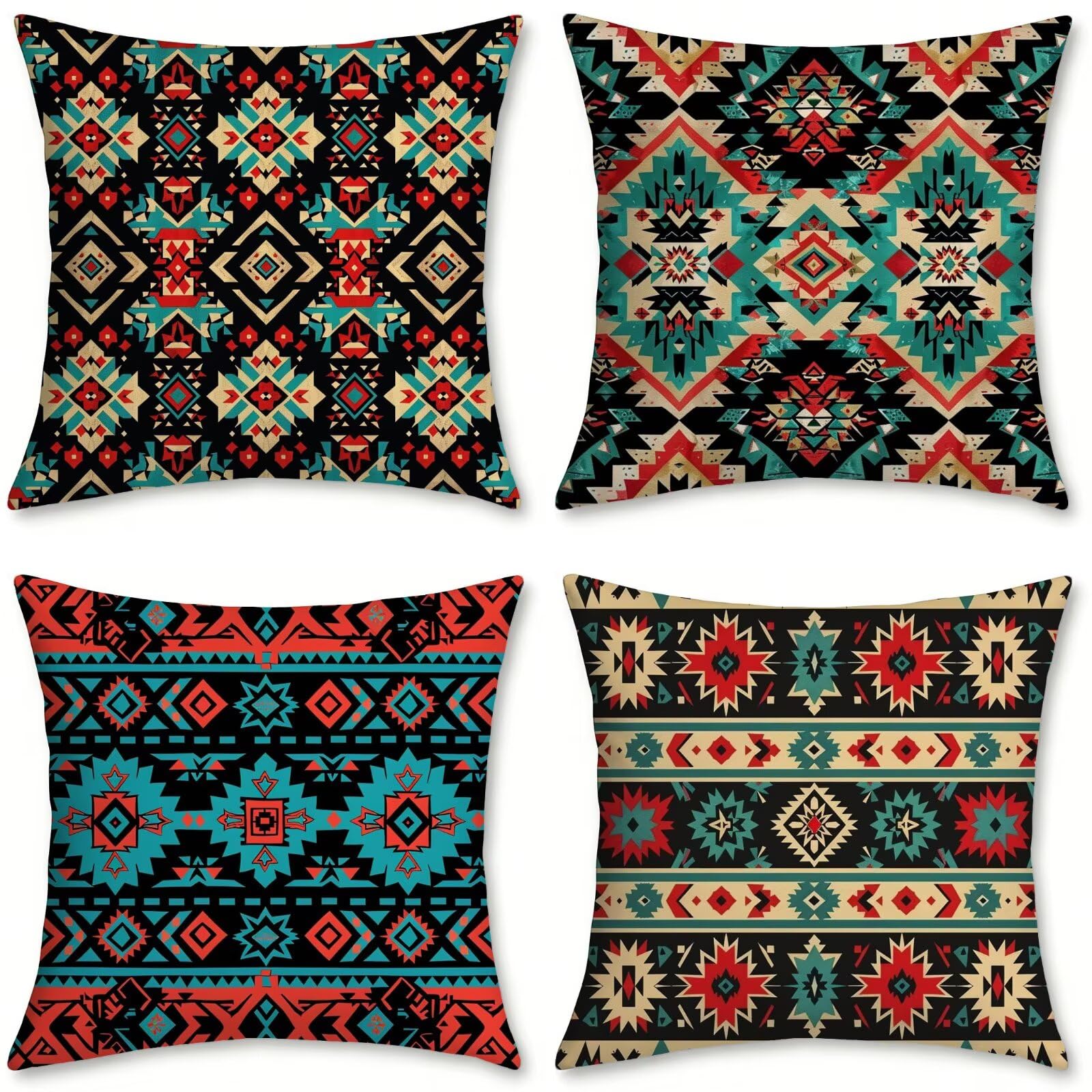 Cojines exterior 45x45 turquesas impermeables estilo bohemio para decorar tu terraza o camping