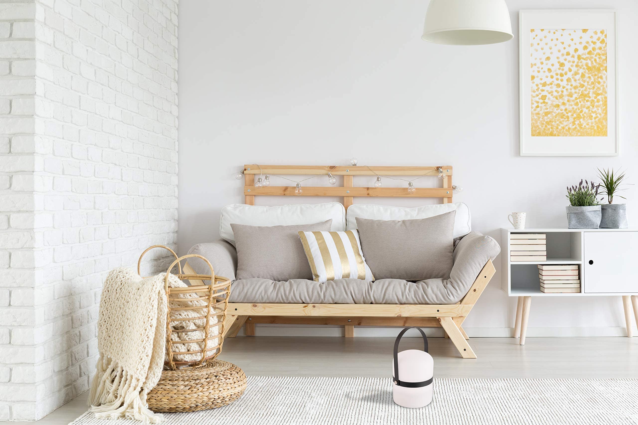 LUUK LIFESTYLE Lampa LED w stylu skandynawskim, wodoszczelna IP44, 72 godziny czasu świecenia, ładowana przez USB, przenośna, do użytku wewnątrz i na zewnątrz, lampa stołowa, regulowana jasność, czarna