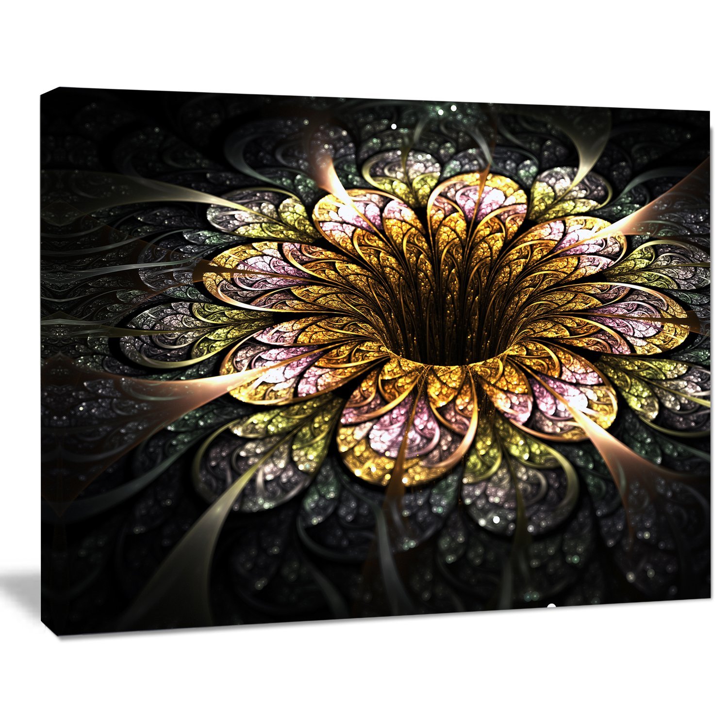Amazon.com: Designart PT11833-20-12 Dark Golden Fractal Flower