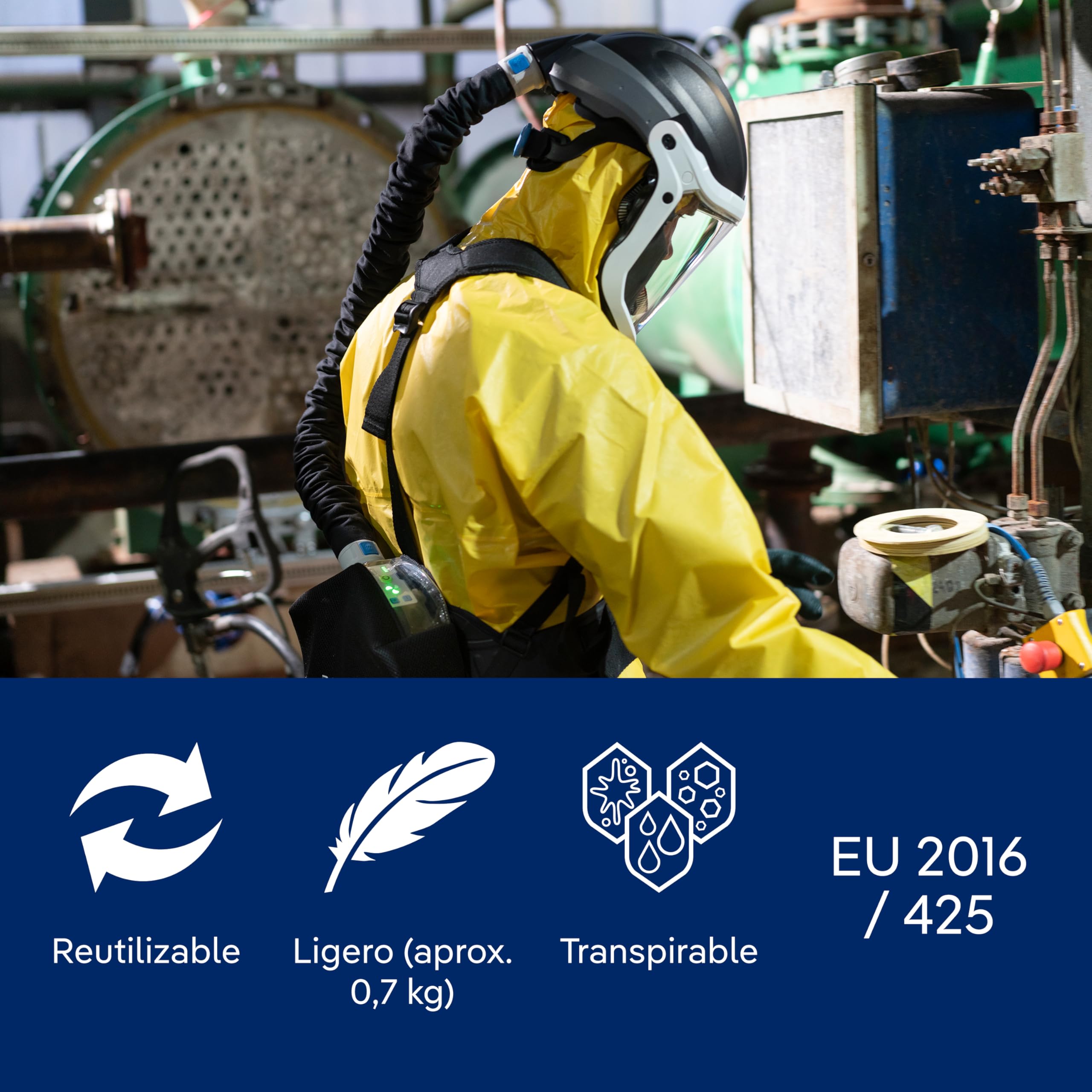 Dräger SPC 4400 CPM Mono Amarillo de Seguridad y protección Laboral | Uso con respiradores y mascarillas | Industria de residuos desechos y Agua