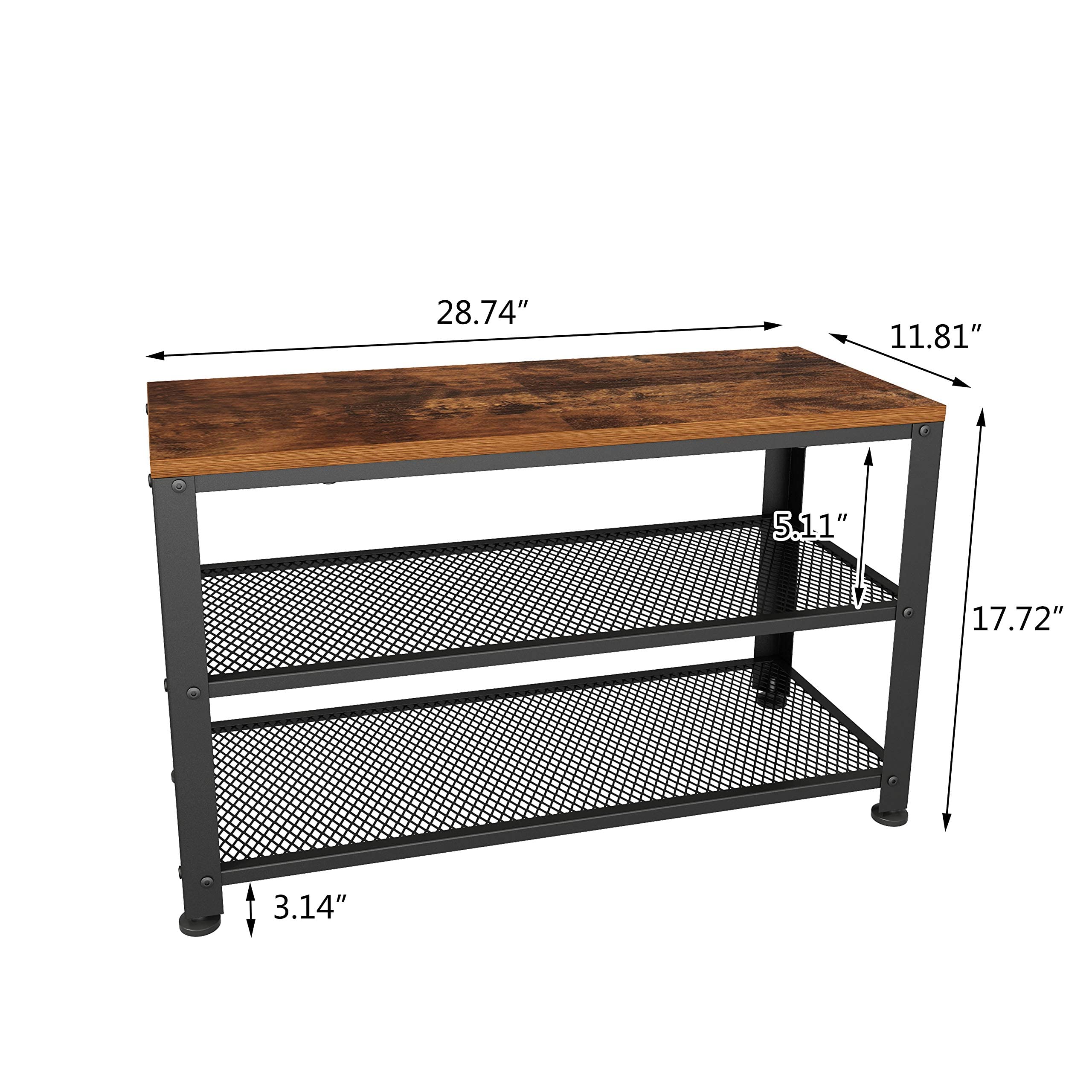JOISCOPE Shoe Bench,3Tier Shoe Rack,Industrial Shoe Storage