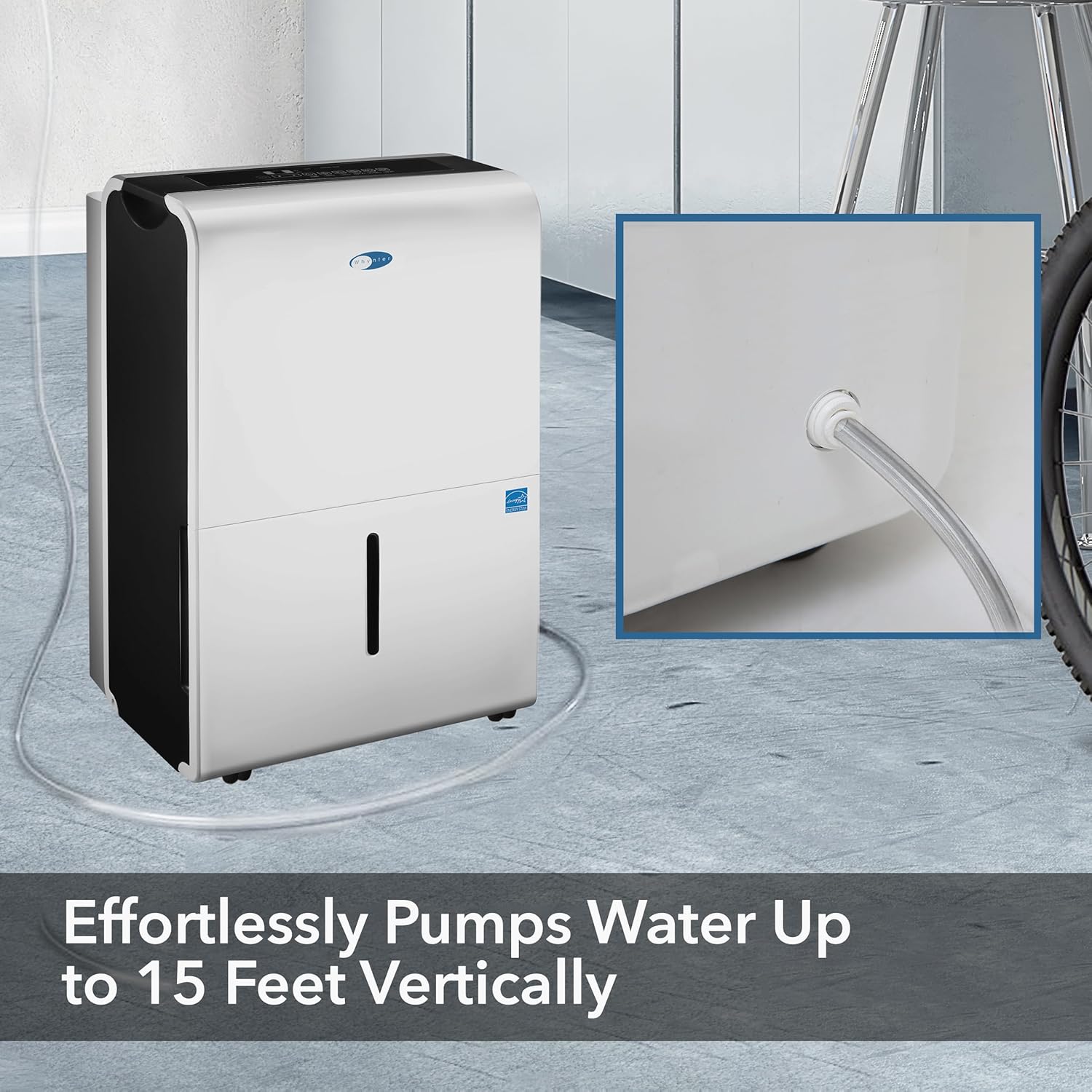 Whynter Energy Star 50 Pint White and Black Portable Dehumidifier with Pump