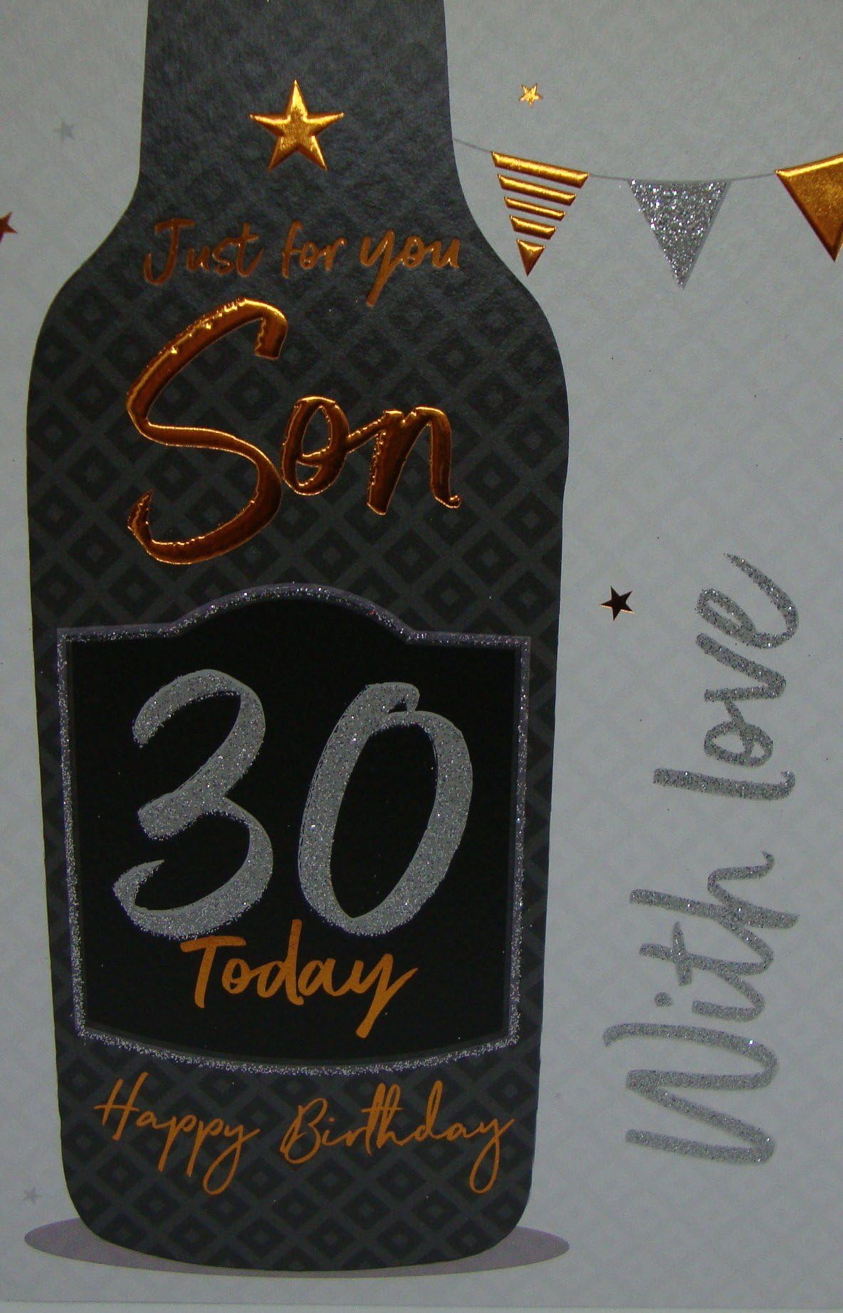 IC&G 30th Birthday Card for Son - Present Design - Embossed Foil Finish - Stylish Age 30 Birthday Greeting Card for Him