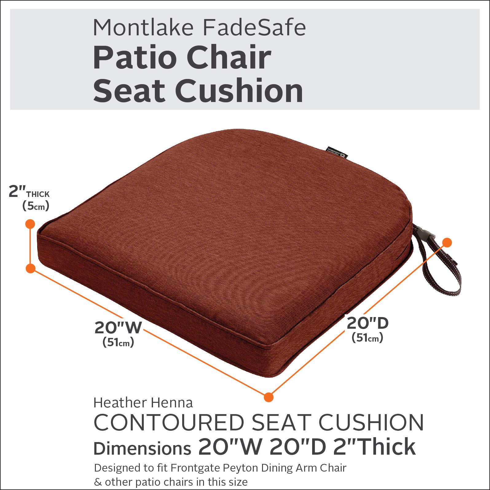 Okrągła poduszka piankowa Montlake Classic Accessories, poduszka antypoślizgowa