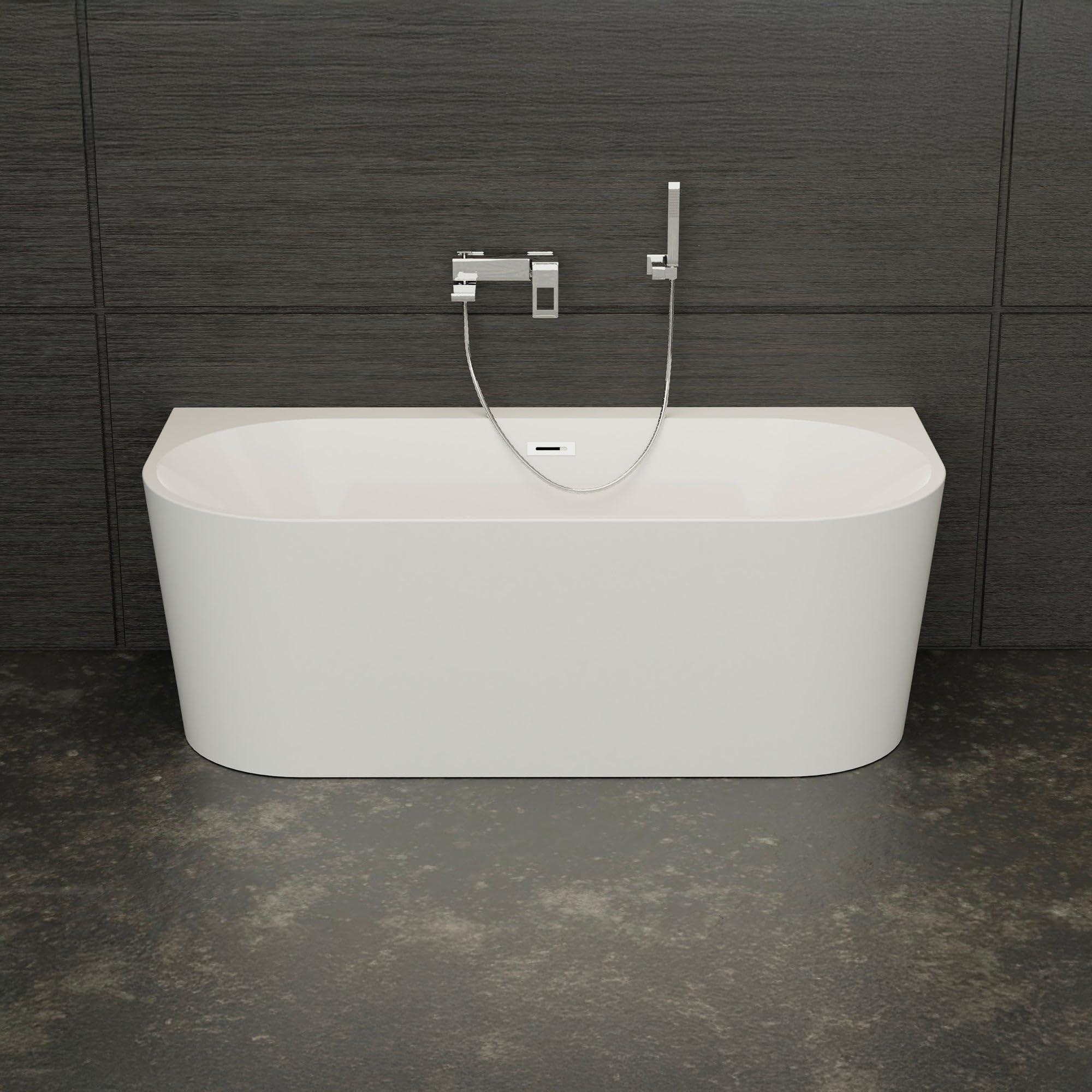 SPALINA NAOS - Bañera Semi-exenta Mural NAOS L. 170 x l. 80 cm