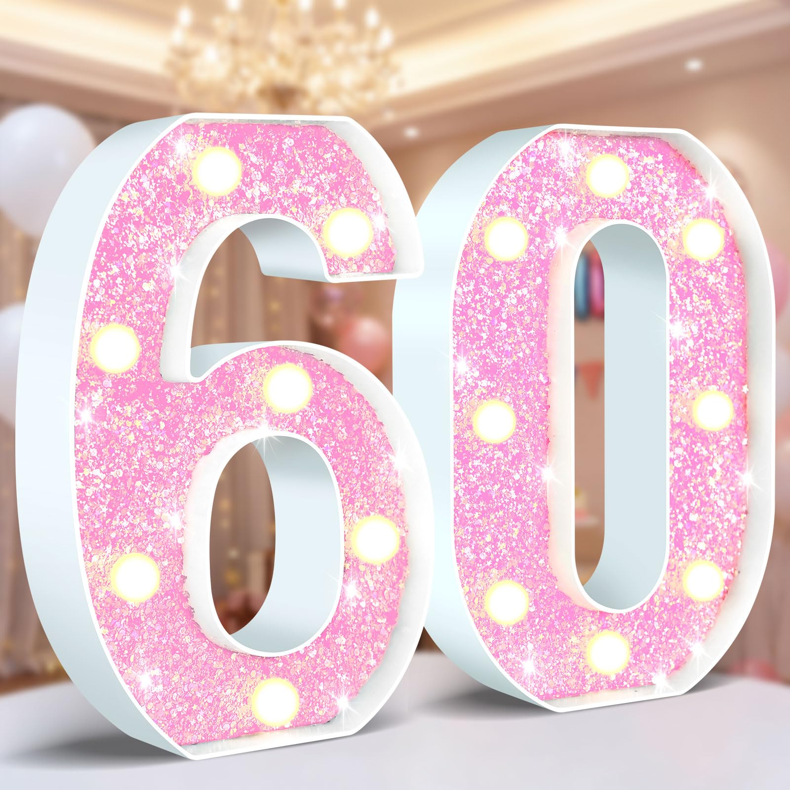Ledido LED Light Up Marquee Numbers Sign - Cool & Warm Light up Numbers for 40th Birthday Decorations, LED Number Lights for Wedding Anniversary Grad Home Bedroom Table Wall Party Decor, Number 40 — view 92