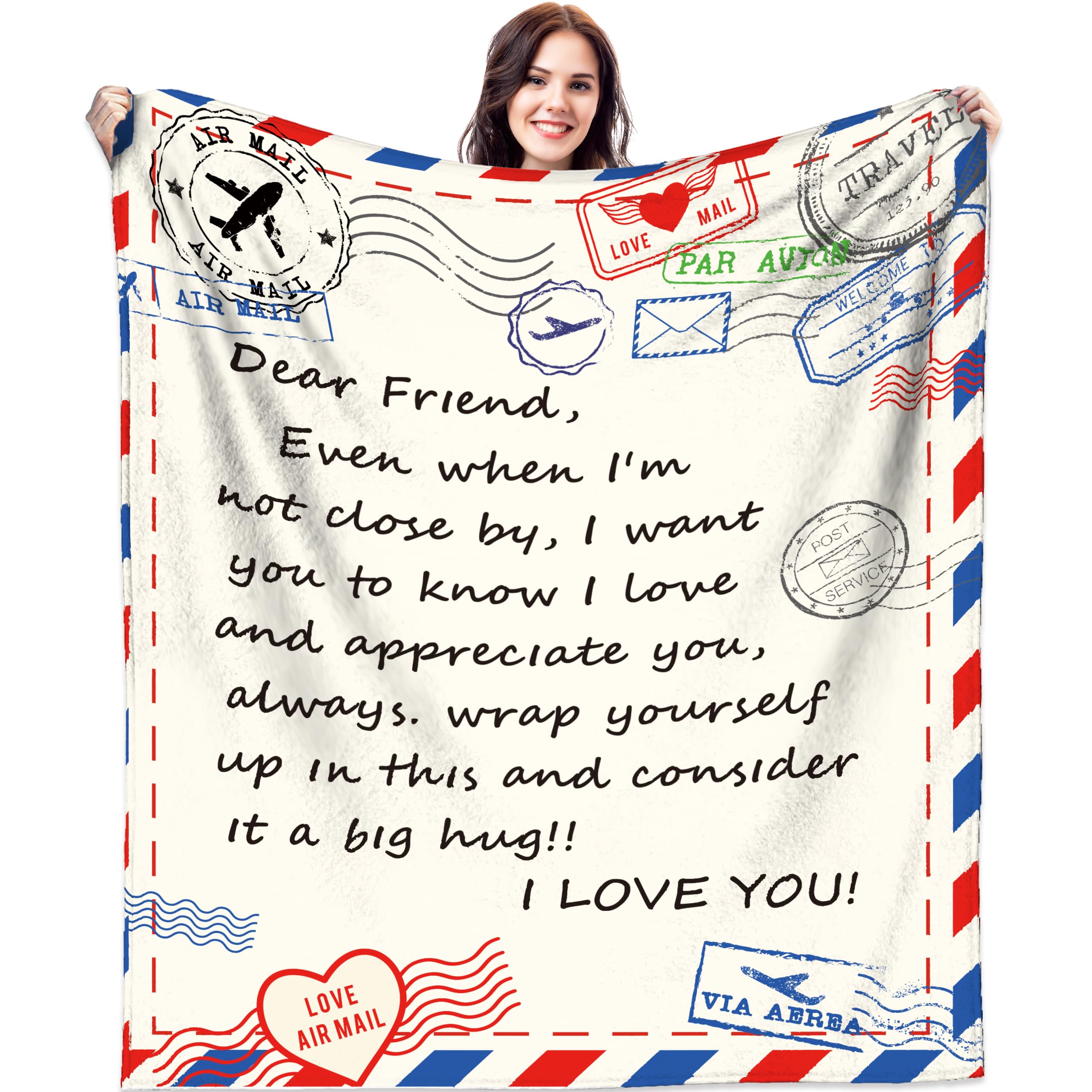 Aleture Best Friend Blanket Gifts, Best Friend Birthday Gifts for Women - Friendship Gift to Bestie, BBF, Soul Sister, Christmas Throw Blankets Gifts for Friends 50x60in