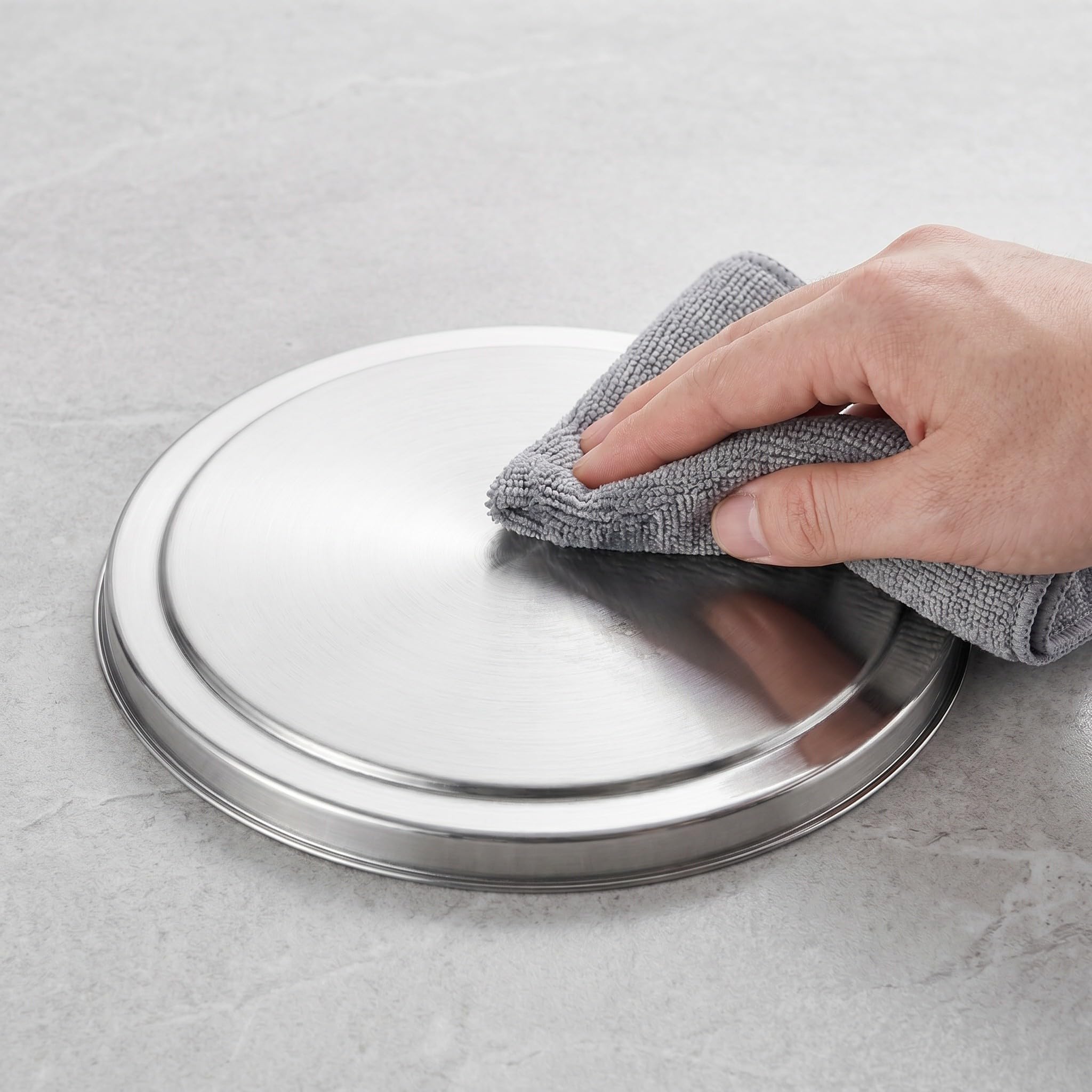 Toddmomy 4 coperture per piano cottura elettrico - Tappi rotondi in acciaio inossidabile per bruciatori - 8,3/6,7 pollici, argento - Protezioni resistenti al calore per elettrodomestici da cucina