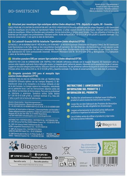 BIOGENTS BG-SWEETSCENTX3 Refills 6 Months | 3x2 Months | Attractive Outdoor Mosquito Trap BG-MOSQUITARY | Effective Against Tiger Mosquitoes | Season Pack - 2