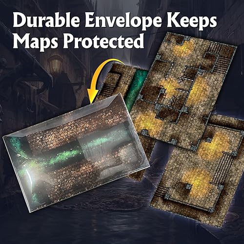 Miniatura 11 de Arcknight The Cobblestone City - Mapas de batalla para juegos de rol; 16 mapas modulares RPG en 8 páginas de doble cara, cuadrícula cuadrada de 1