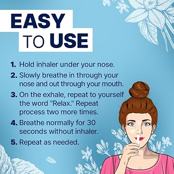 Migrastil Stress Release Inhaler 2-Pack, Calm Aromatherapy Formula, Natural Stress Relief with Peru Balsam and Other Essential Oils. Made in The USA.