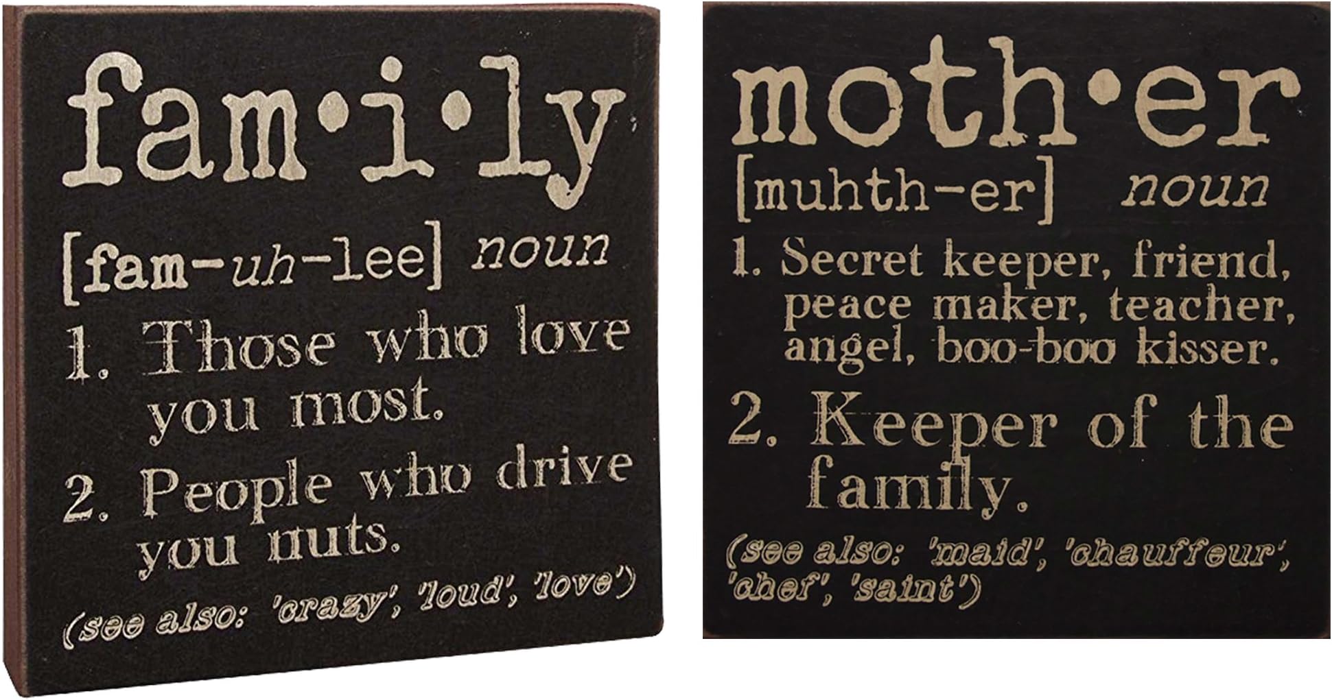 Family Sign - Wooden Signs for Family Mother Women - Decorative Wood Sign - Wall Hanging Sign - Family Wall Decor Signs Great as Family Gift or Mom Gift on Birthday Mothers Day Anniversary