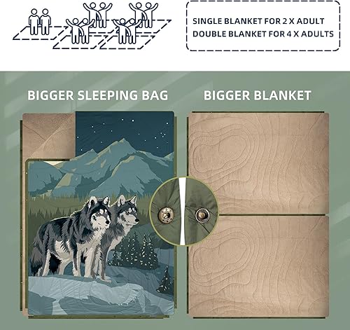 Miniatura 6 de Kawagebo - Manta de forro polar Sherpa para acampar al aire libre con bolsa impermeable plegable, manta de campamento suave y cálida 3 en 1, manta