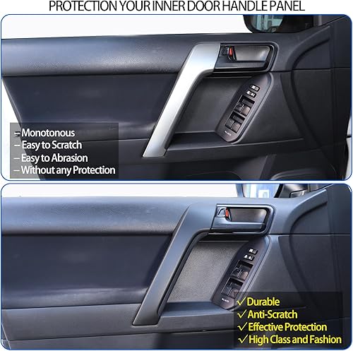 Miniatura 8 de Fgtagtal Cubierta para manija interior de puerta de ToyotLand Cruiser Prado FJ150 150 2010-2018, cubierta de protección de manija interior de puerta