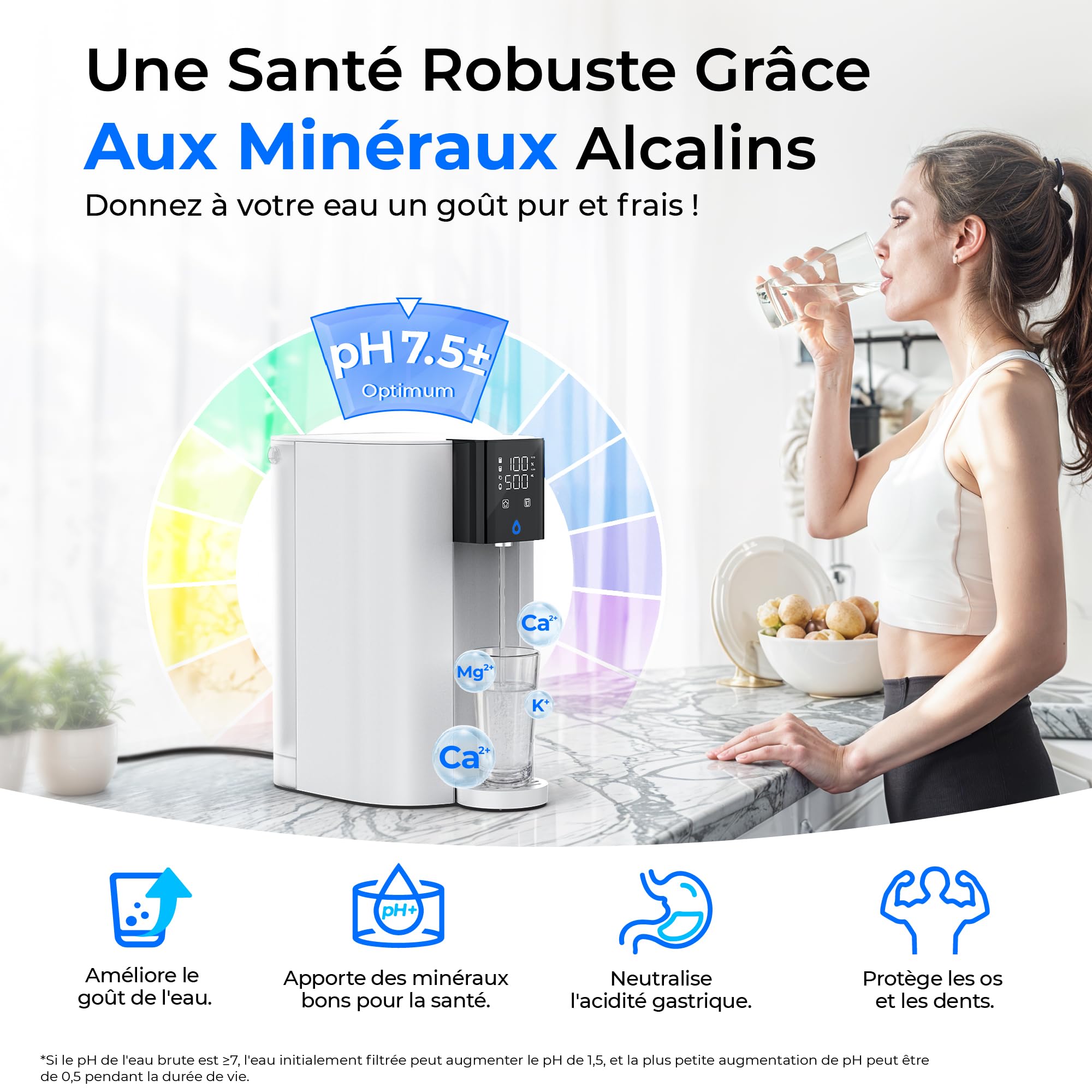 [Minéraux Alcalins] Waterdrop CoreRO Système d’Osmose Inverse, Certifié NSF/ANSI 58 & 372, Filtre RO de Comptoir à 7 Étapes, sans Installation, Réduit les PFAS, sans BPA, WD-C1SL