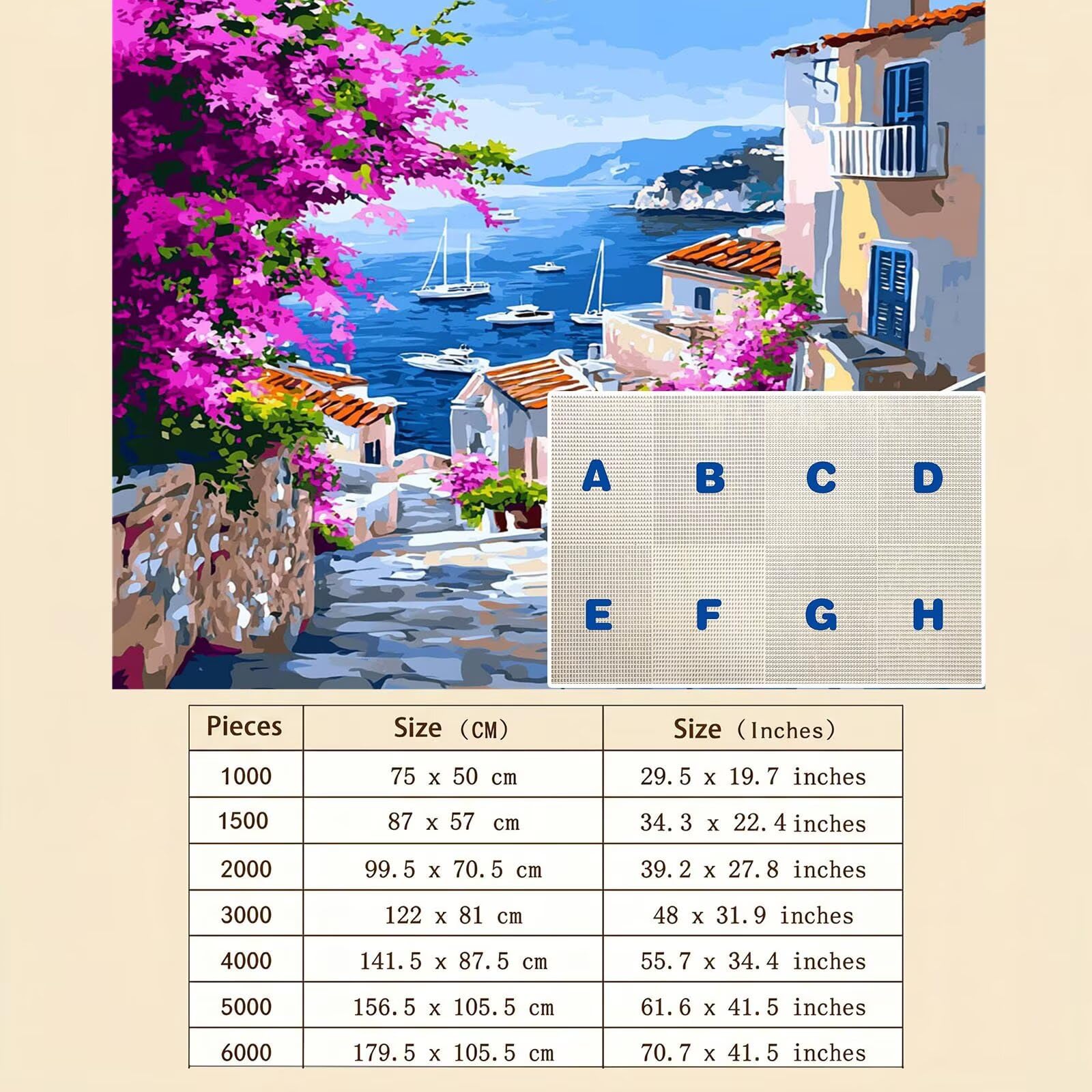 Vista al mar Bote Puzzle de 1000 Piezas, Juego de Mesa Familiar de Madera - Rompecabezas Adultos para Toda La Familia, Rompecabezas Educativo DIY y Antiestrés - Regalo de Mujer, 75 x 50 cm f0-251
