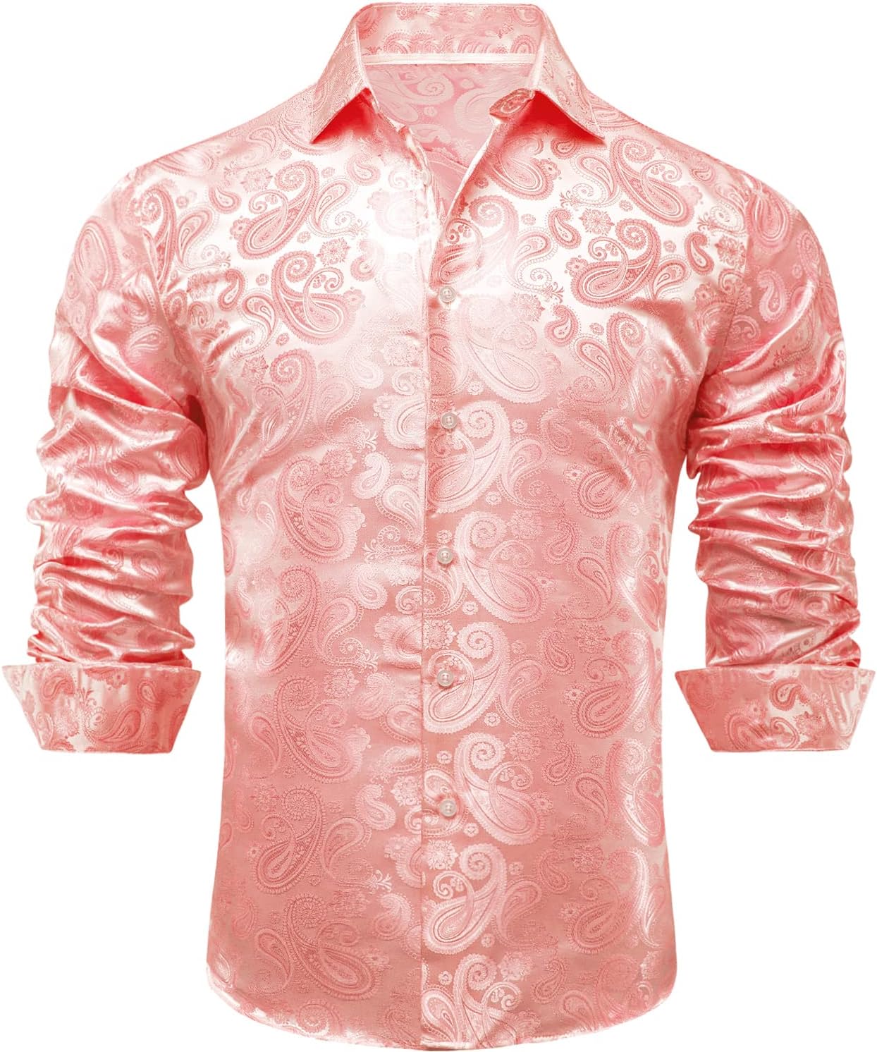 Dubulle Mens Dress Shirt Floral Paisley Long Sleeve Shirts for Men Casual Button Down Shirts Wedding Formal Suit