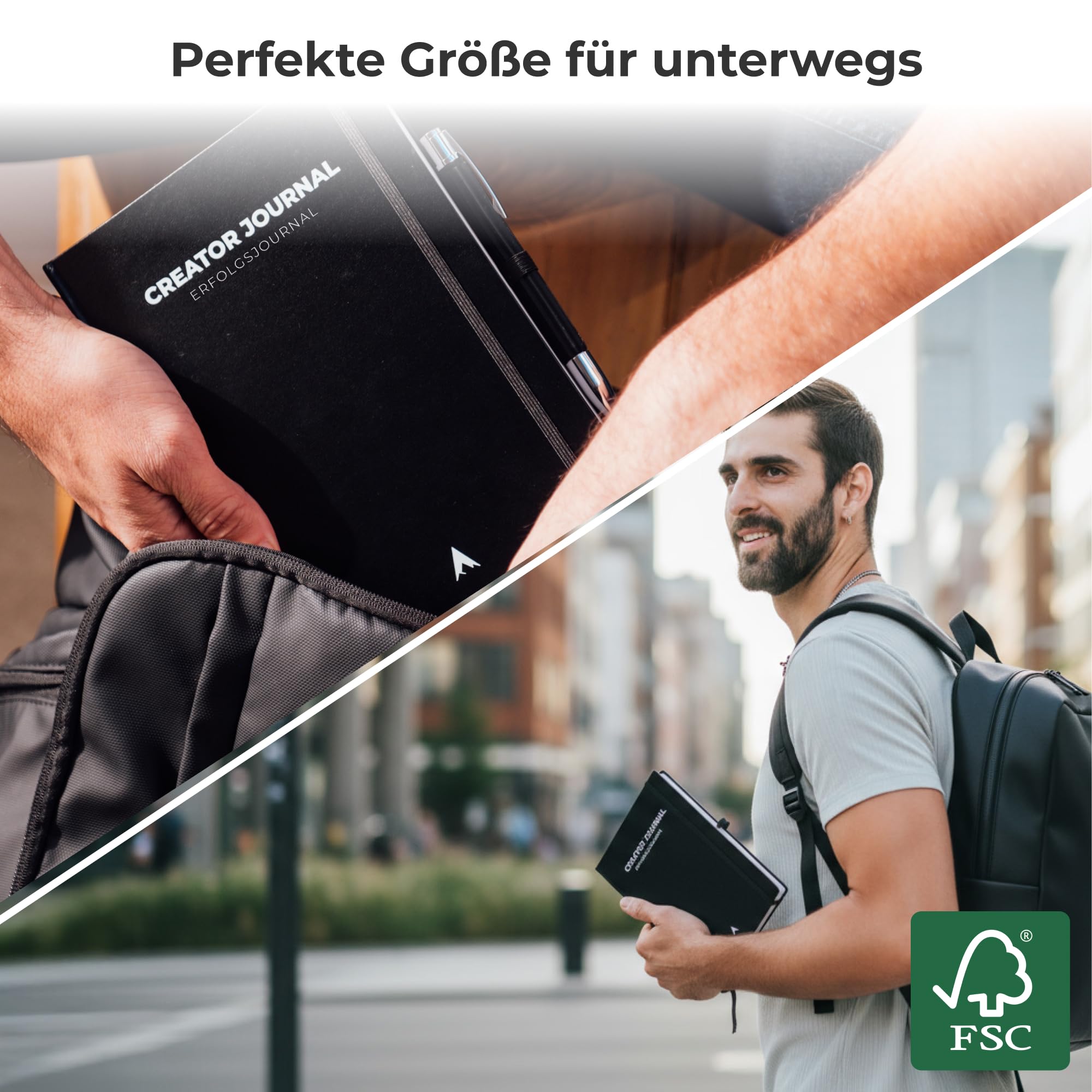 Erfolgsjournal [ORIGINAL] - Journal Buch für Fokus, Struktur & Motivation (inkl. Videokurs) Tagebuch für Erwachsene, Planer, Book Journal, Tagesplaner (Schwarz)