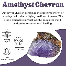 Amazing Gemstone Amethyst Chevron Raw Crystals and Healing Stones, Natural Rocks for Tumbling - DIY Raw Stones and Crystals, 2 Pieces