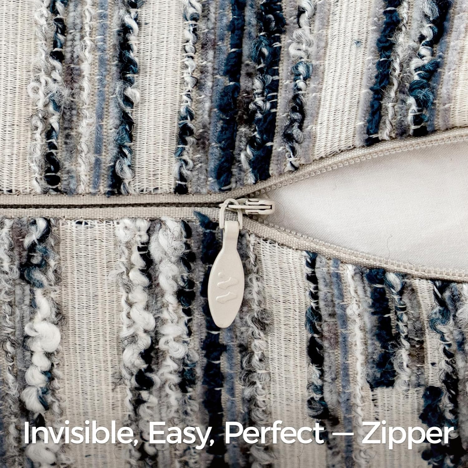 a moment Boho Throw Pillow Covers Set of 2,Striped Decorative Rustic Farmhouse Pillow Cases,Aesthetic Modern Home Decor Couch Cushion Covers for Bed Sofa Living Room 26"X26" Blue