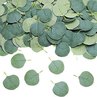 1000 Pieces Fake Eucalyptus Leaves Decor Eucalyptus Petals Artificial Green Leaves Faux Greenery Leaves for DIY Flower Bou...