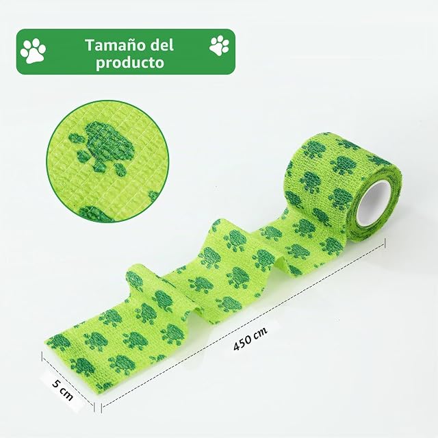 Foto 3 de 7 de LCXCXY Vendas Autoadhesivas, Venda Cohesiva para Mascotas, 12 Rollos de 5CMX4.5M Venda Cohesiva