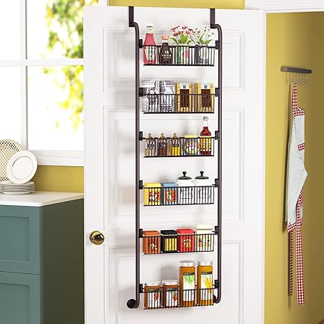 1Easylife 6-Tier Over the Door Pantry Organizer, Heavy-Duty Metal Pantry  Door Organizer with 6 Baskets, Hanging Storage Door Organization Kitchen ...