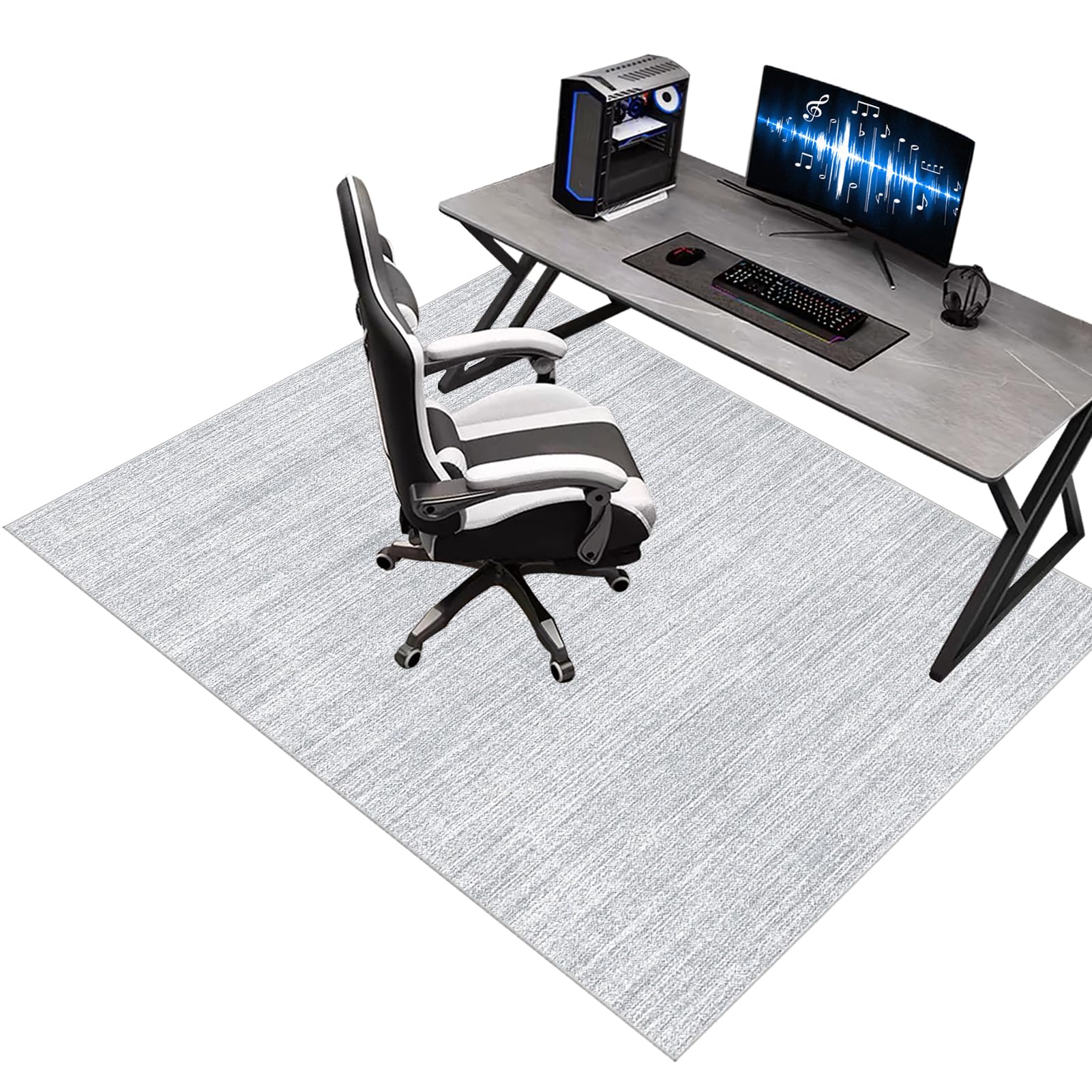 90 x 140 cm Tapis de Chaise Gaming Antidérapant, Tapis de Chaise de Bureau Tapis de Sol Bureau pour Sol en Bois Dur, Tapis de Bureau pour Chaises Roulantes, Tapis protège-Sol pour Chaise de Bureau