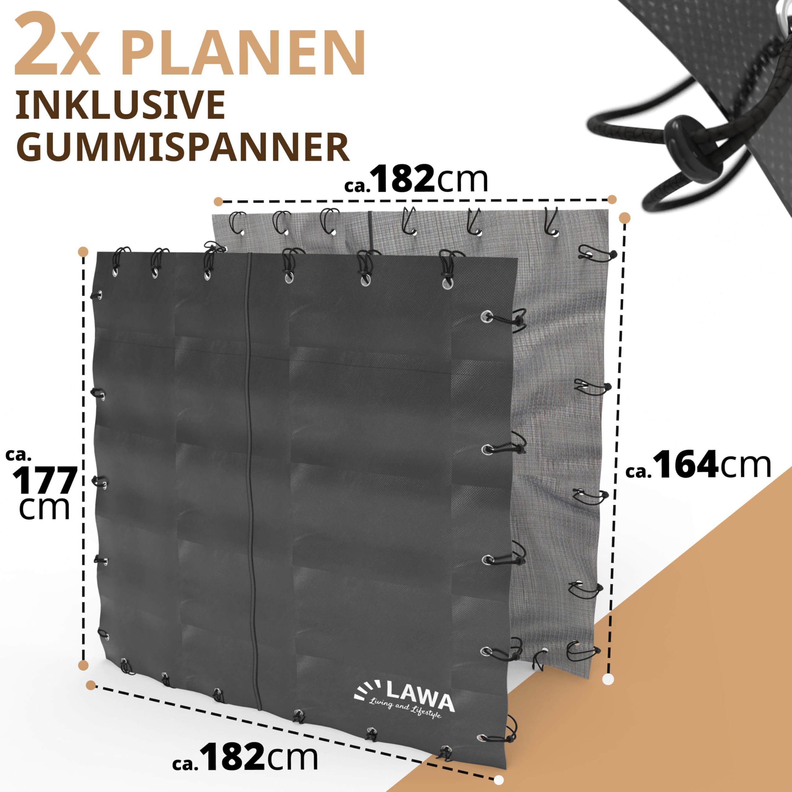 Kaminholzregal Abdeckplanen Set Vorderseite Rückseite für 70cm und 100cm Feuerholzregal