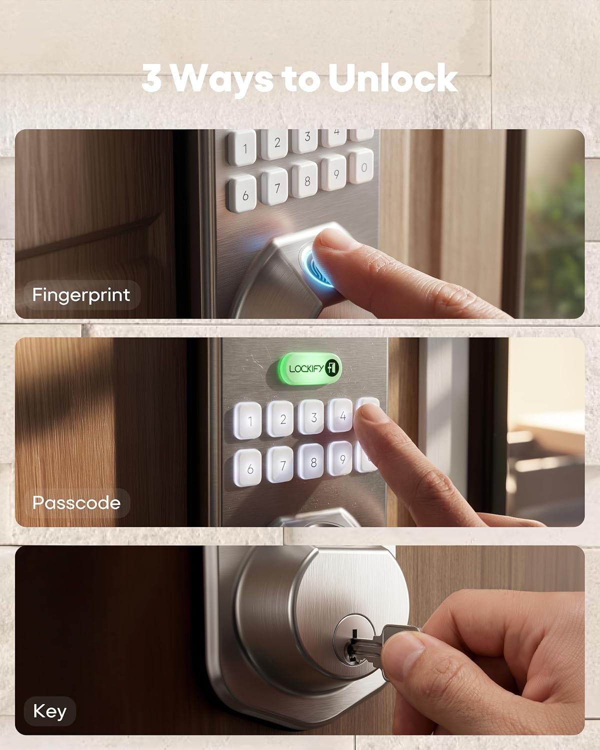 Keyless Entry Door Lock with Keypad, Fingerprint Door Lock, Smart Deadbolt, Front Door Lock, Auto Lock, Keypad & Physical Key, Easy DIY Installation, Fast Fingerprint Unlock, Satin Nickel