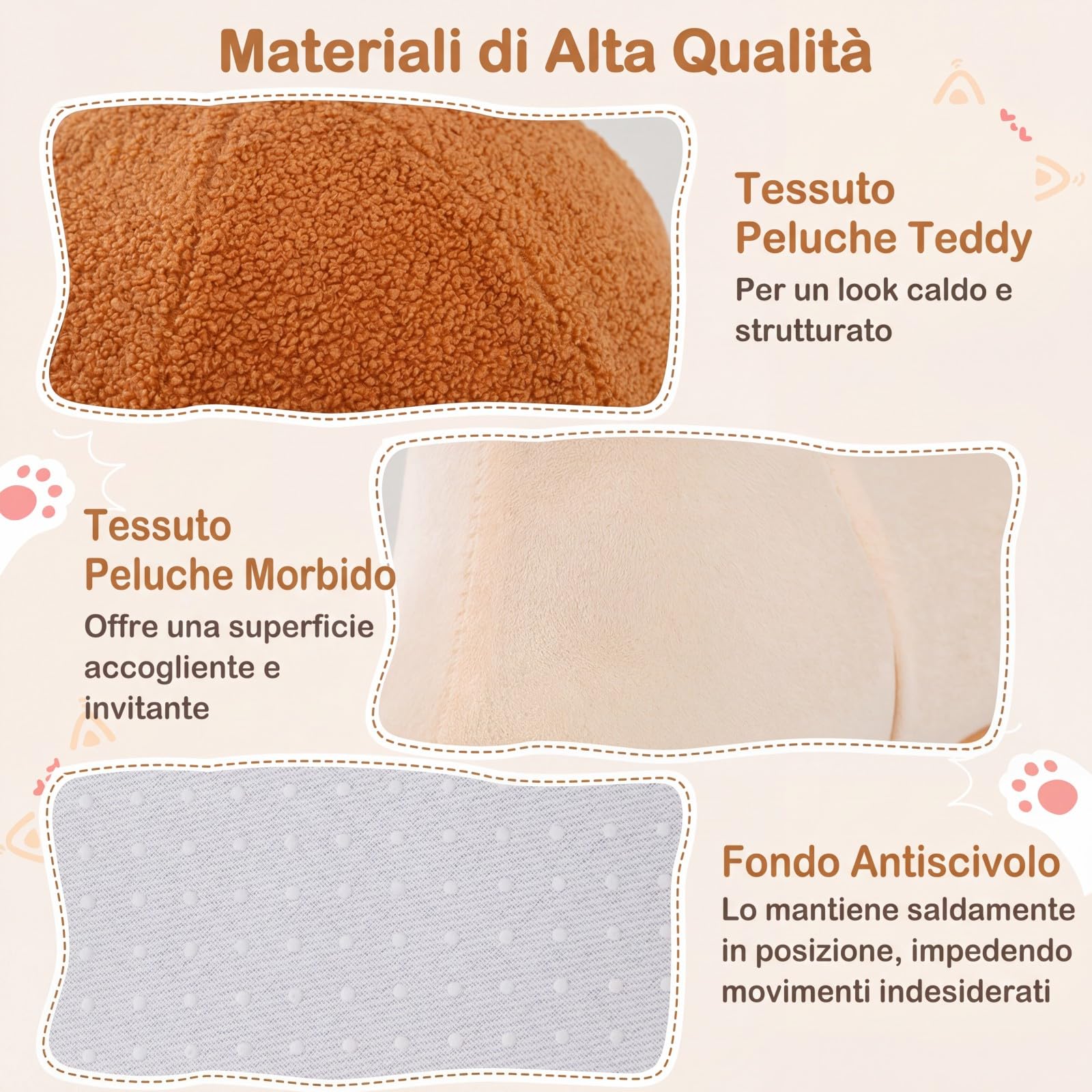 COSTWAY Cuccia per Gatti da Interno, Cuccia a Forma di Chiocciola per Gattini con Cuscino Rimovibile e Lavabile, Peluche Morbido e Fondo Antiscivolo, Letto Chiuso per Cani Piccoli e Gatti