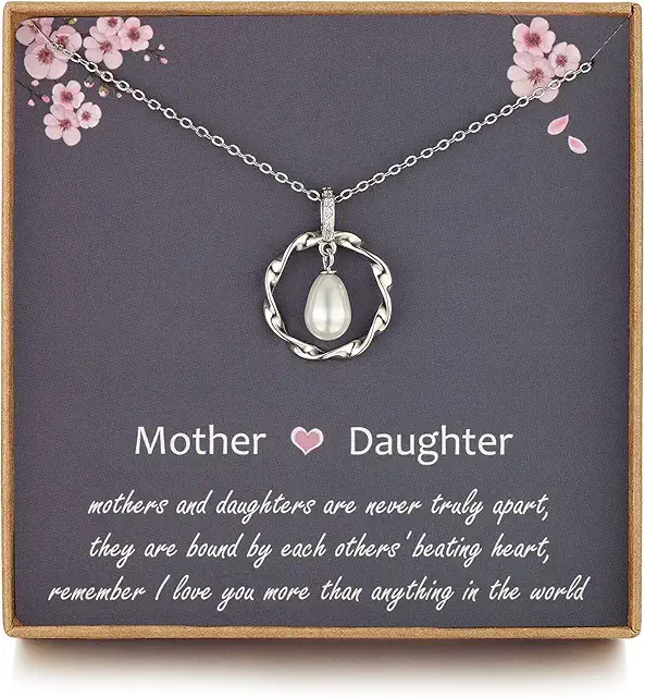 Sterling Silver Pearl Necklace for Mom - Mother's Day Jewelry Gift
