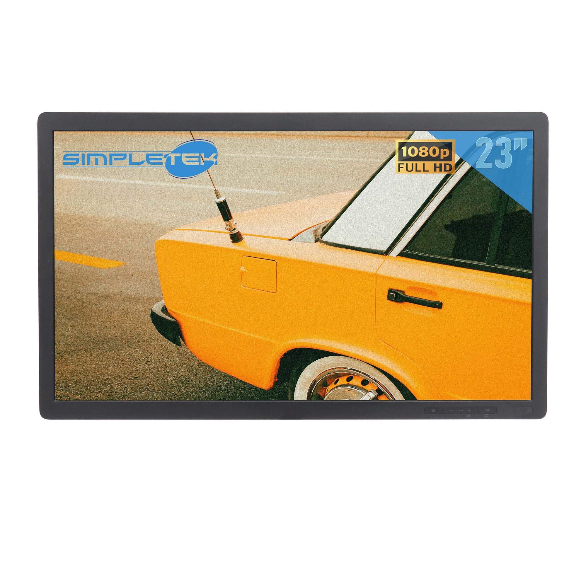 SIMPLETEK - Monitor LCD 23" Full HD Wide 16:9 | DP - VGA - DVI/I | Schermo Per PC Con HUB USB, Cavo USB e VGA inclusi | Senza Base (Ricondizionato)