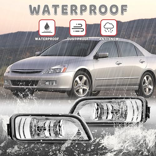 Miniatura 7 de AUTOWIKI Luces antiniebla para Honda Accord 2006 2007 JDM 4 puerta dr sedán japonés estilo lámpara Asamblea 1 par con kit de cableado