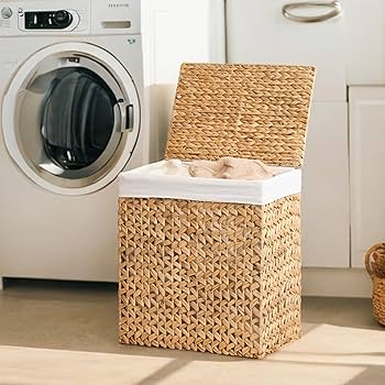 Amazon.com: Ludmila Large Wicker Laundry Hamper with Lid, 20.9