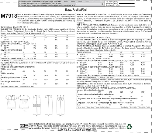 Miniatura 2 de McCall's Patterns McCall's - Pantalones para niña y camisa holgada Malia Janveaux para Kathryn Brenne, tallas 7-14, patrón de costura, color blanco