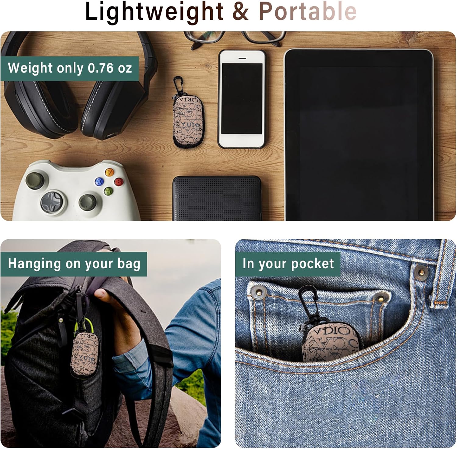 OPTOFENDY Folding Reading Glasses for Women Men, Small Spring Hinge Readers, Portable Blue Light Glasses with Zipper Case