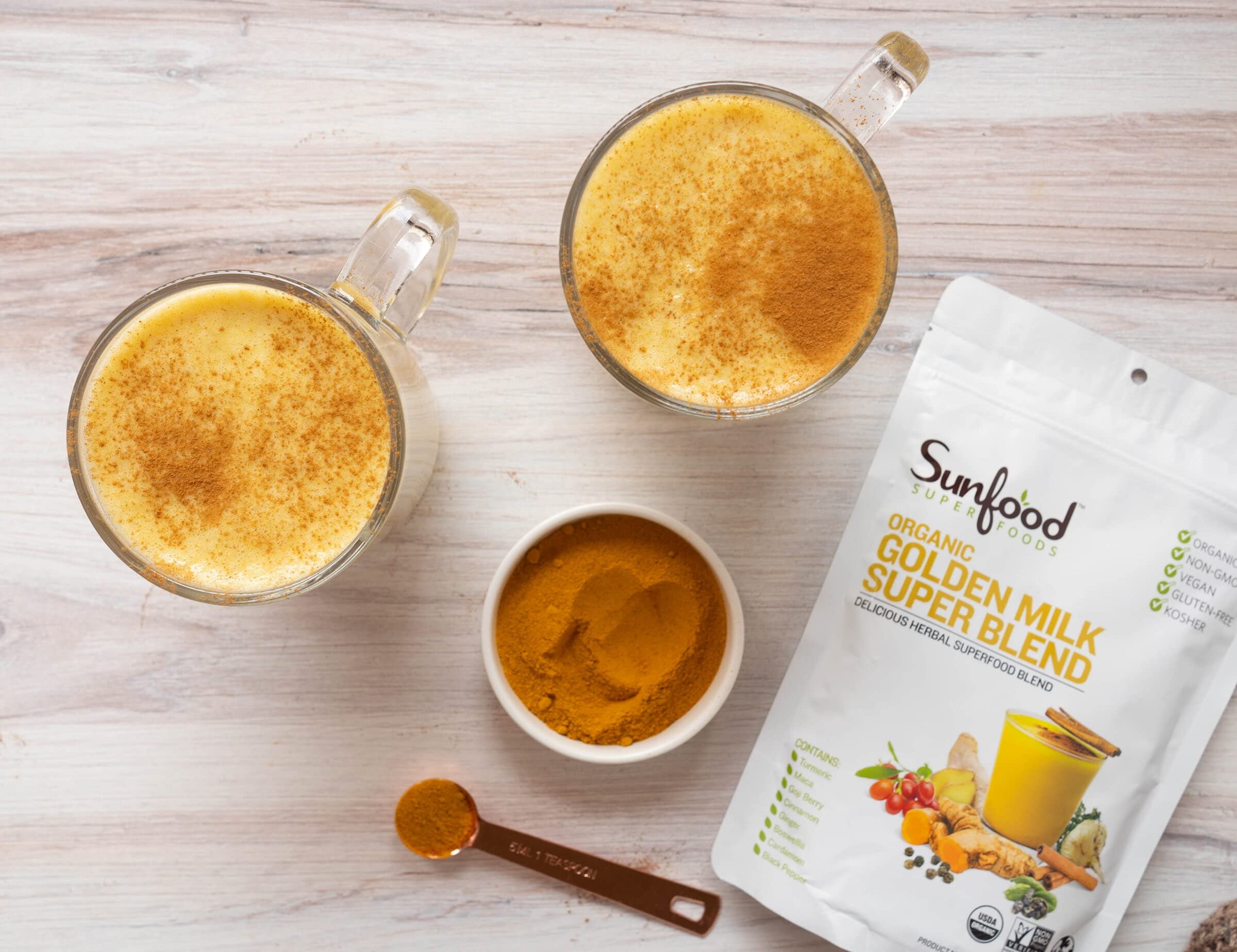 Sunfood Superfoods Golden Milk Super Blend All Natural, Organic