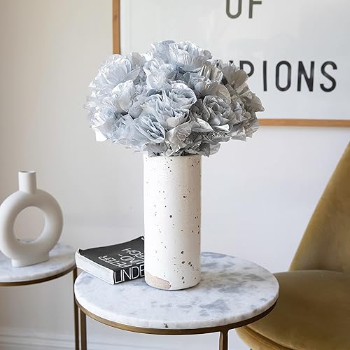 Miniatura 4 de Season's Need - Flores artificiales brillantes plateadas, decoración de 84 cabezas, aspecto real con tallo para ramos de boda, centros de mesa,