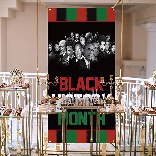 Miniatura 5 de Nepnuser Cubierta de puerta del mes de la historia negra Afroamericano Decoración de telón de fondo de gente famosa escuela aula puerta delantera