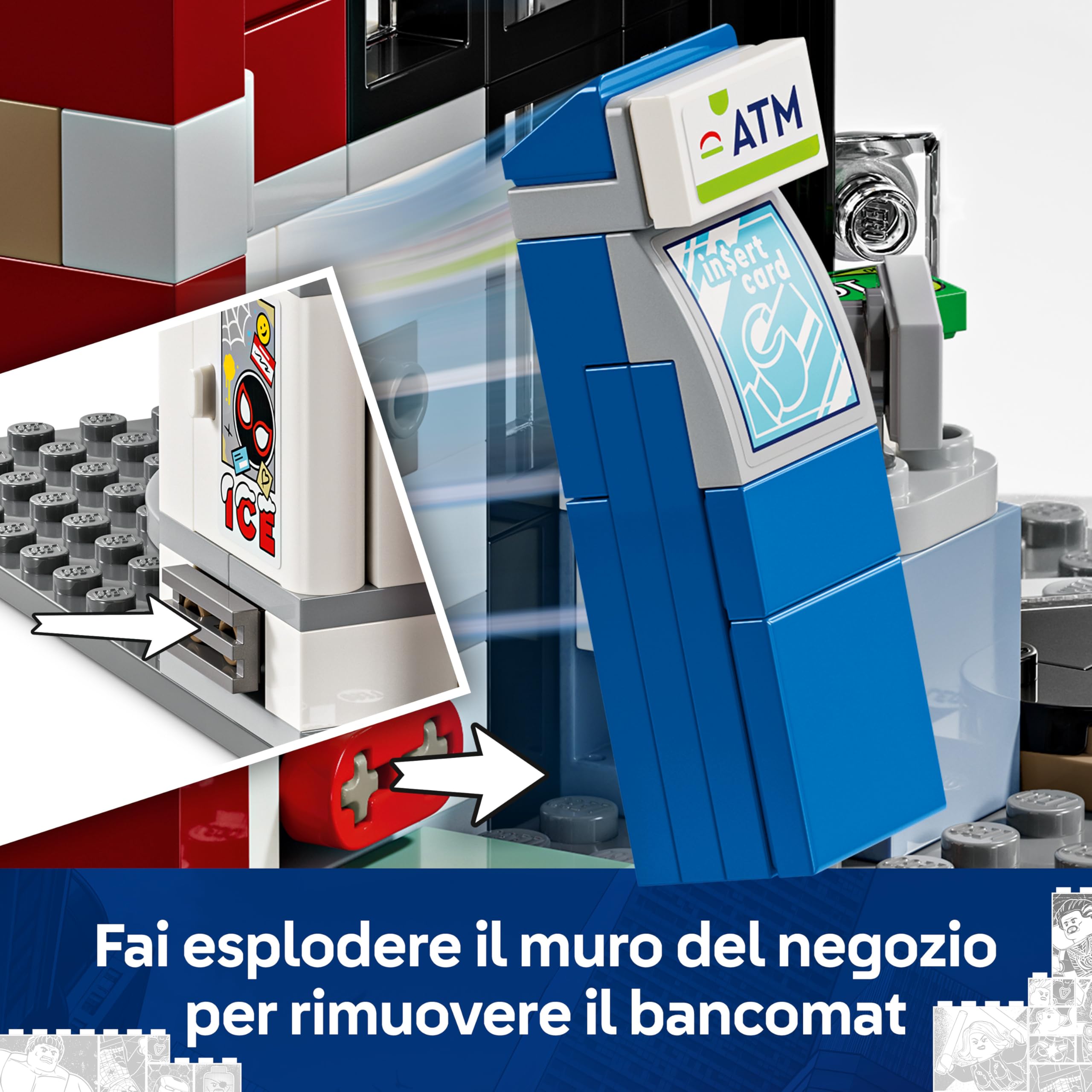 LEGO | Marvel Spider-Verse: Miles Morales Contro la Macchia - Set da Supereroi con Edificio, Macchina Giocattolo da Costruire e 4 Minifigure, Giochi per Bambini e Bambine da 9 Anni, Idea Regalo 76311
