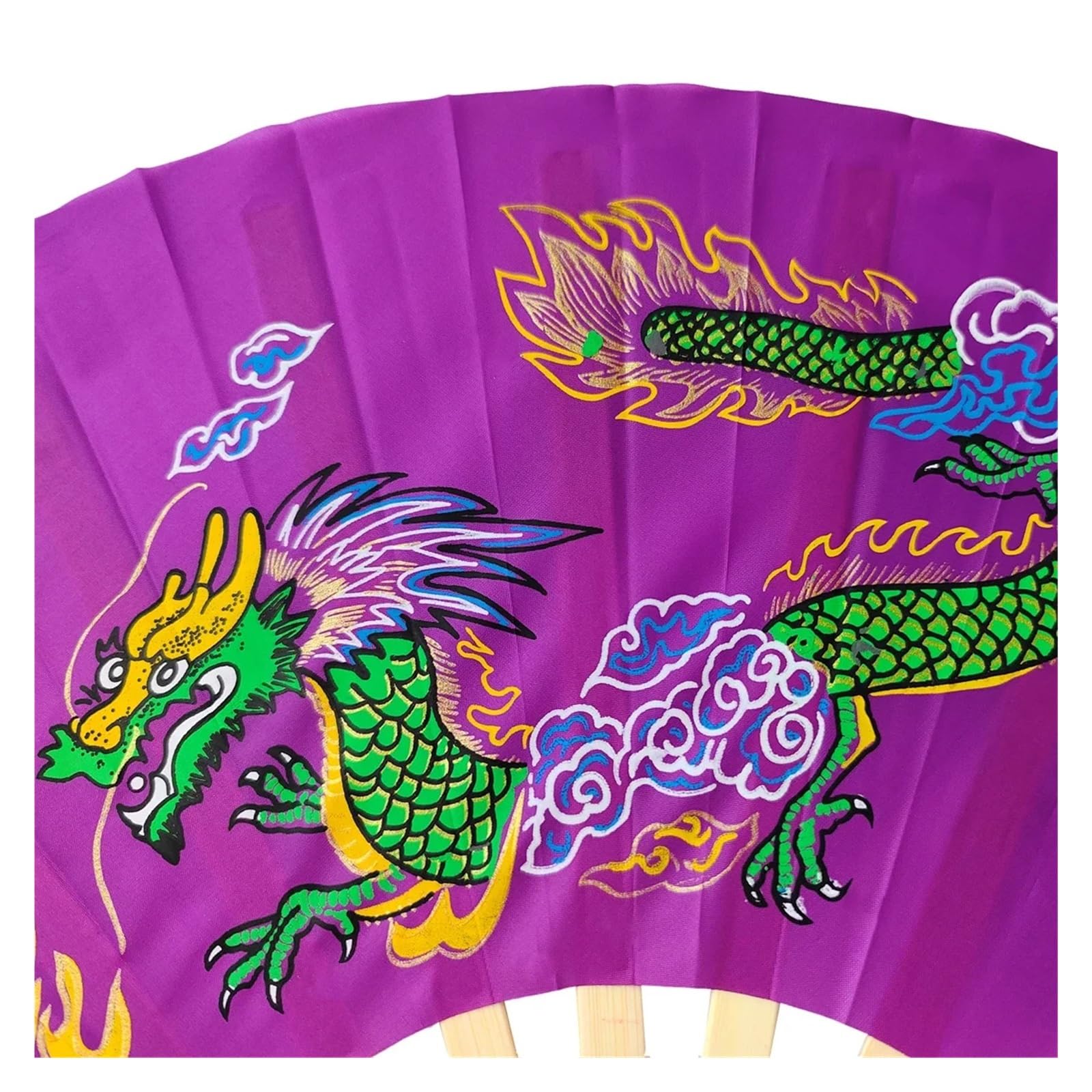 Abanico Plegable para Práctica Abanico Plegable de 33 cm for Kung-fu, Tai chi, Nailon, Ideal for Danza, decoración y Festivales(1 Right Hand Fan)