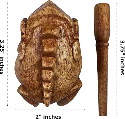 Miniatura 2 de NUTTA - Escarcha de guiro de madera de 5 pulgadas, instrumento musical de percusión de madera, escritorio de rana raspa con sonido de rana,