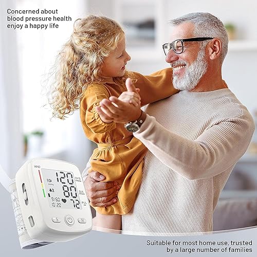 Miniatura 7 de Monitor digital de presión arterial recargable para muñeca, con memoria para 2 usuarios y 99 lecturas por cada uno, pantalla LCD grande, lectura de