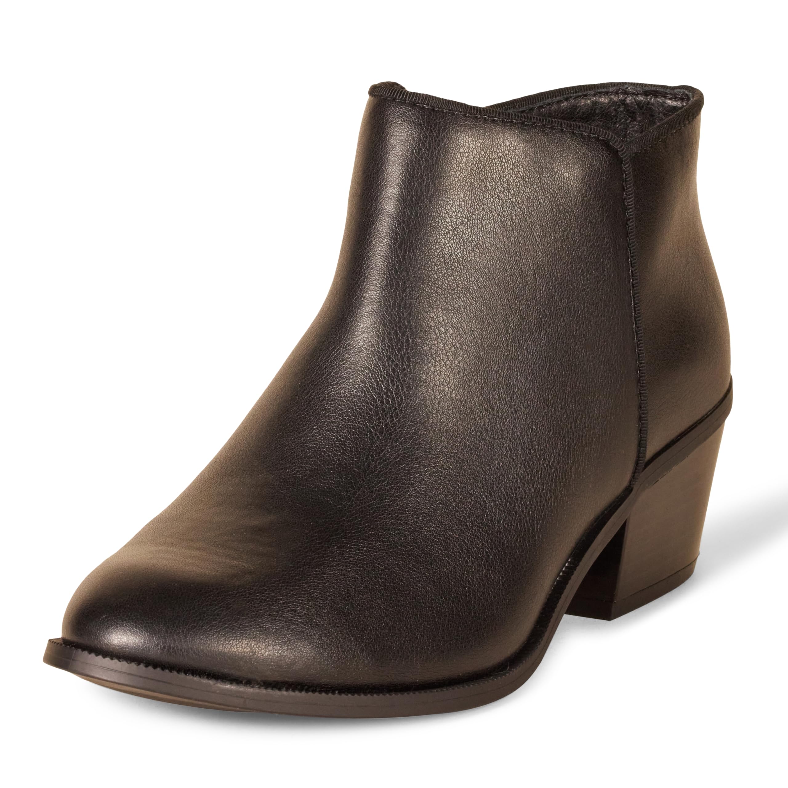 Amazon Essentials Women's Classic Ankle Boots, Black Faux Leather, 4.5 UK