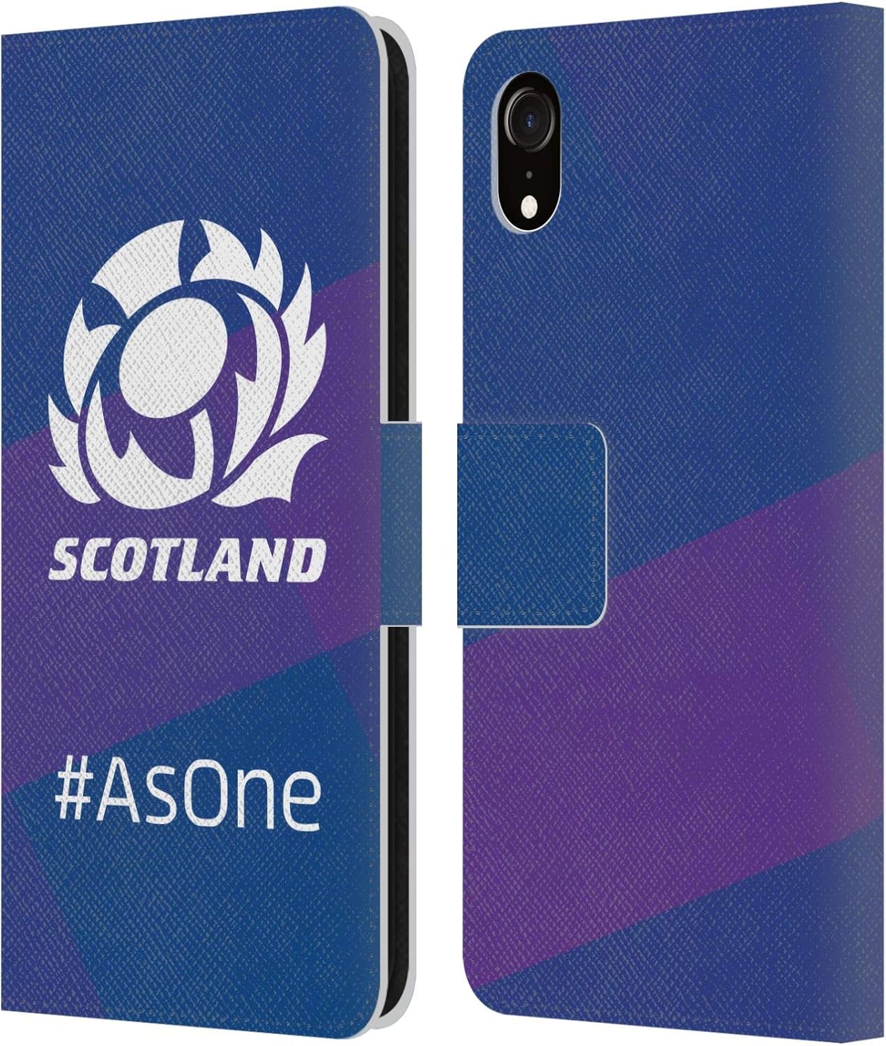 Head Case Designs Officially Licensed Scotland Rugby Camouflage Logo 2 Leather Wallet Case Compatible with Apple iPhone XR