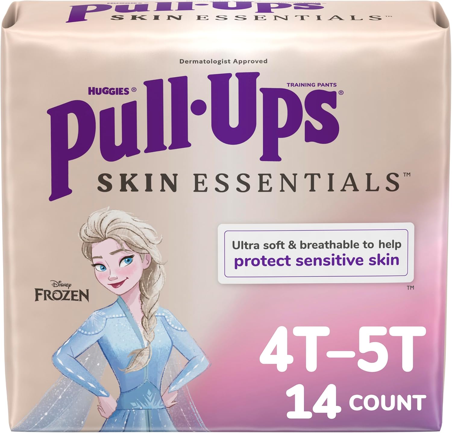Pull-Ups Girls' Skin Essentials Potty Training Pants, Training Underwear, 4T-5T (38-50 lbs), 14 Ct 4T-5T 14