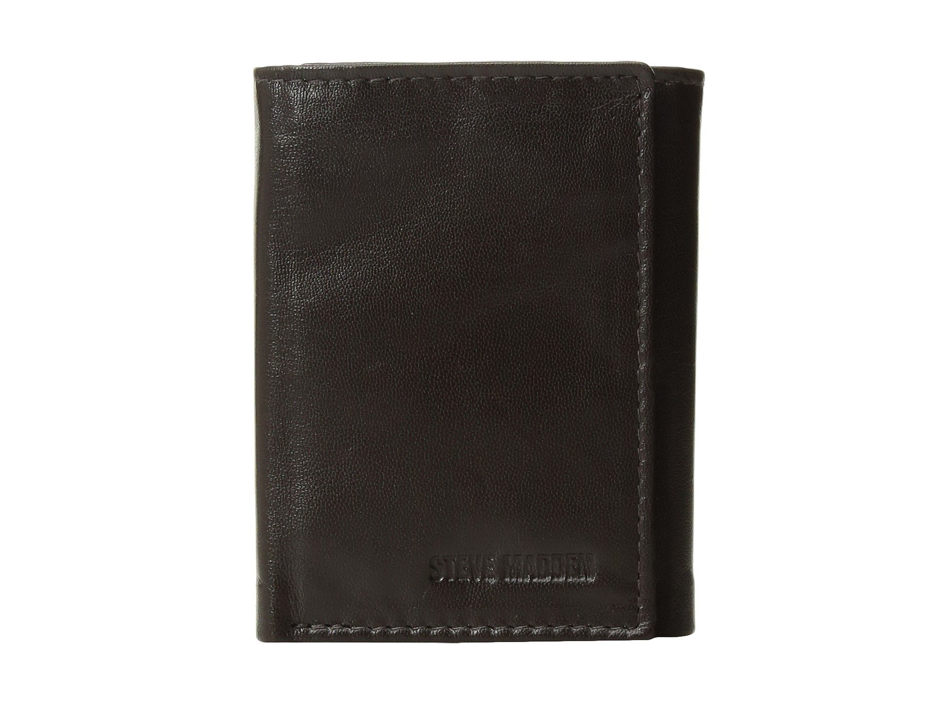 Steve Madden Men's RFID Trifold Wallet with Id Window, Brown, One Size